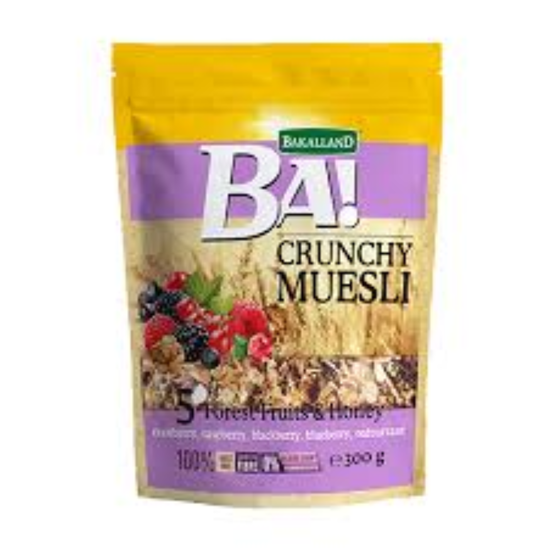BAKALLAND BA CRUNCHY MUESLI 5 FOREST FRUITS 300G